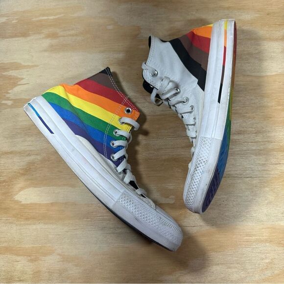 Converse Rainbow Pride Diversity High-Top Sneakers Women’s Size 8.5 - Picture 4 of 8